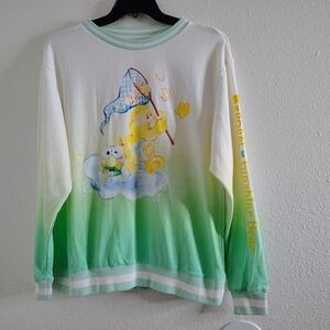 Hello Kitty x Care Bears Keroppi Funshine Bear Sweatshirt Size M Green Ombre